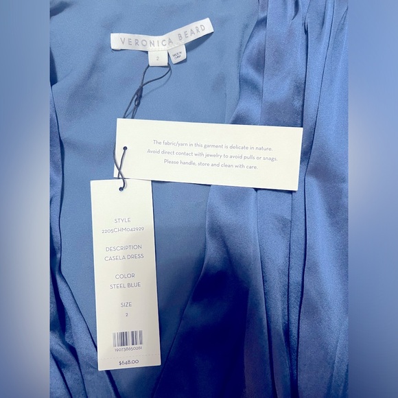 🔴 SOLD Veronica Beard Steel Blue Silk Dress - Picture 6 of 14